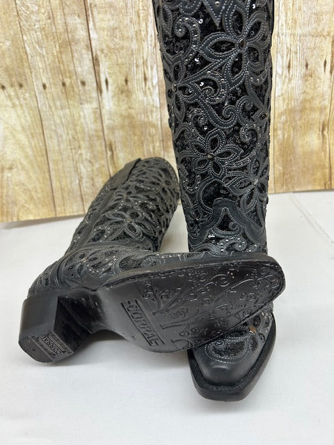 Corral - A3752 Black Inlay with Embroidery and Studs - Image 4