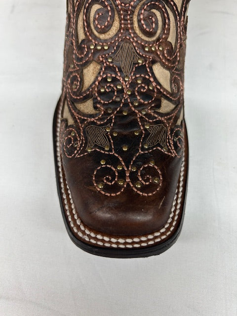 Corral - A3326 Brown Inlay with Studs Square Toe - Image 3