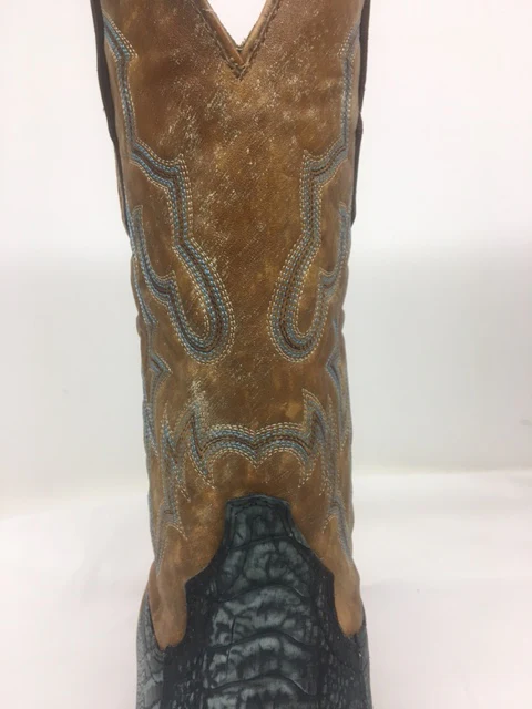 Corral - A4294 Denim Blue Ostrich Leg Narrow Square Toe - Image 4