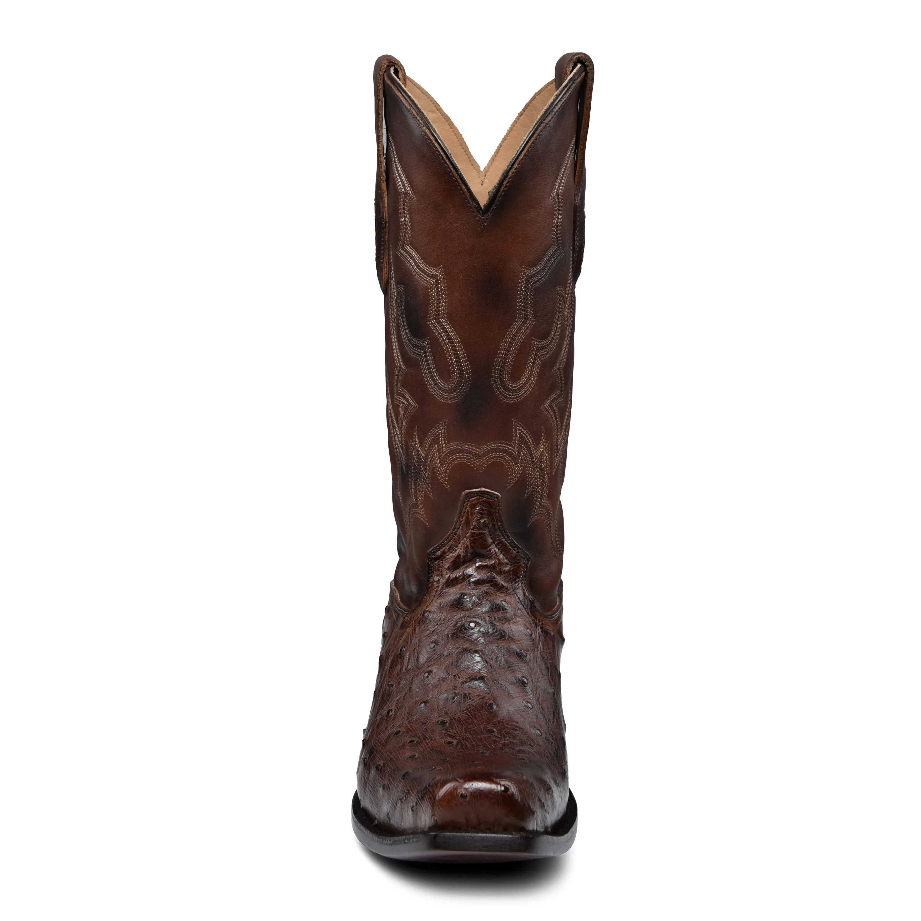 Corral - A4548 - Men's Embroidery/Ostrich Brown Narrow Square Toe Cowboy Boot (Copy) - Image 4