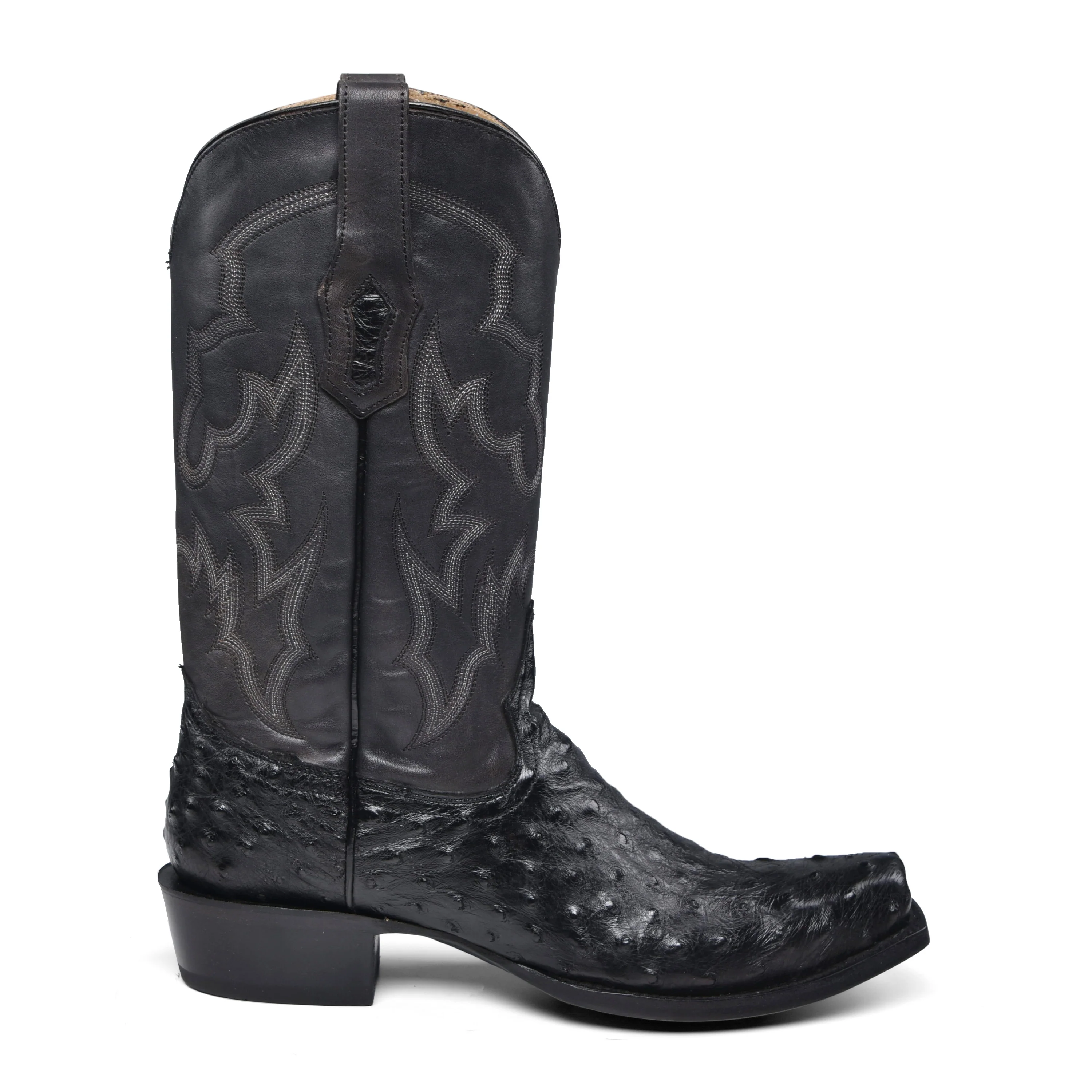 Corral - A4549 - Men's Embroidery/Ostrich Black Narrow Square Toe Cowboy Boot - Image 3