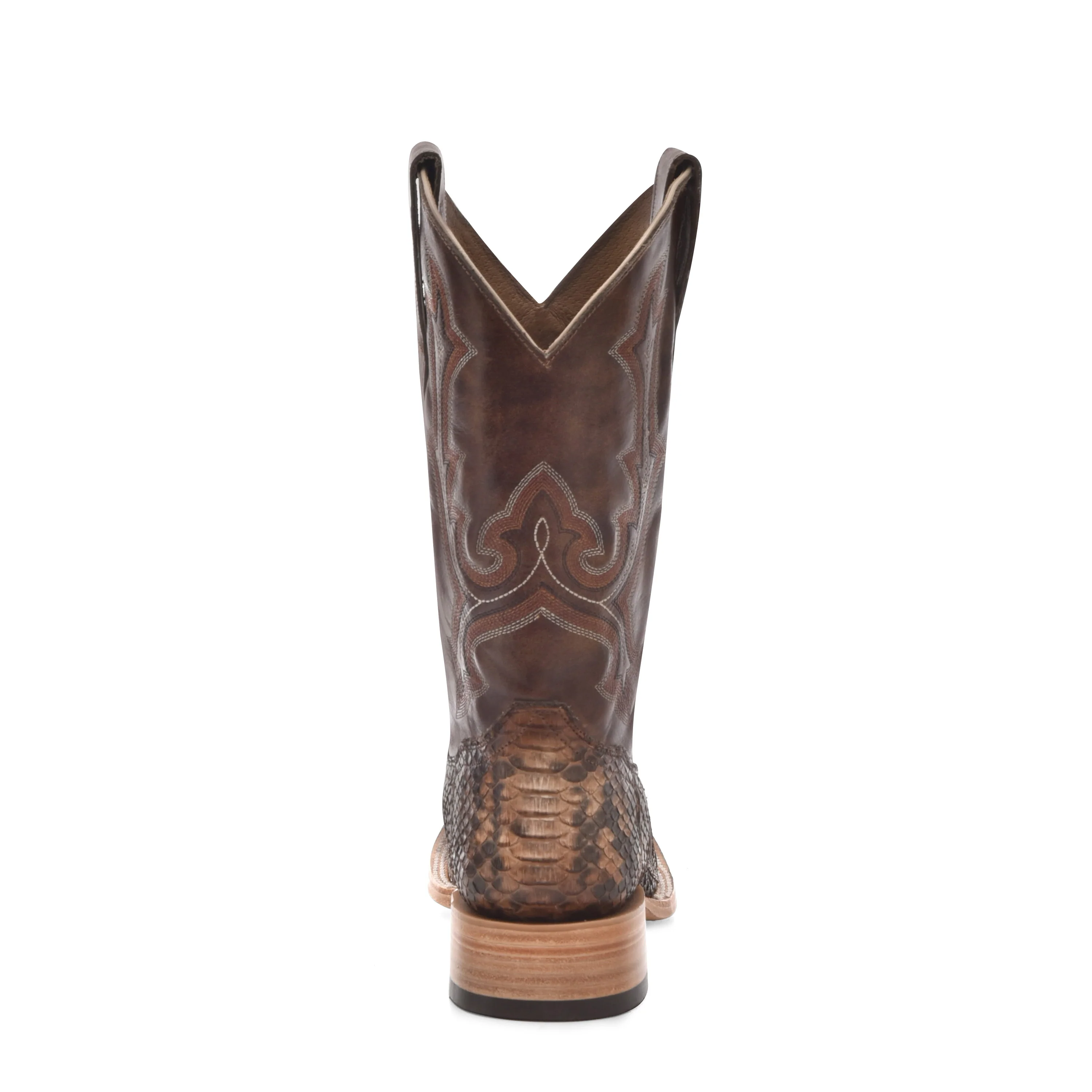 Corral - B5000 - Men's Embroidery/Genuine Python Taupe Wide Square Toe Cowboy Boot - Image 4