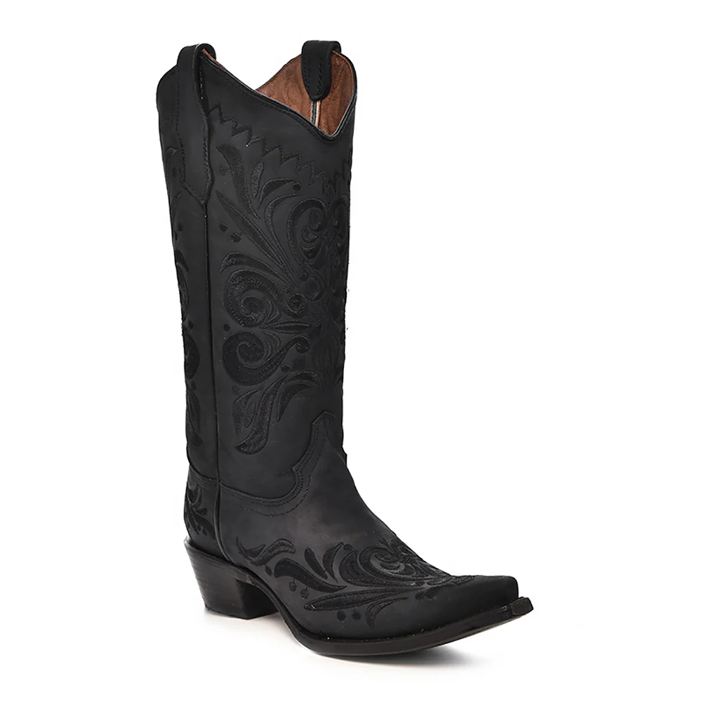 Corral - L5433 - Women’s Embroidery Black Snip Toe Cowboy Boot - Image 4