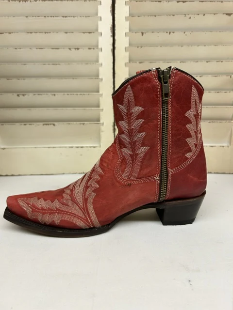 Corral - L5704 Ld. Red Embroidery zipper boot - Image 4