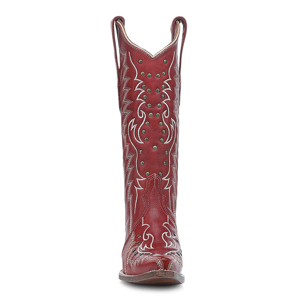 Corral - L6117 - Red Embroidered & Studded Cowboy Boot - Image 4