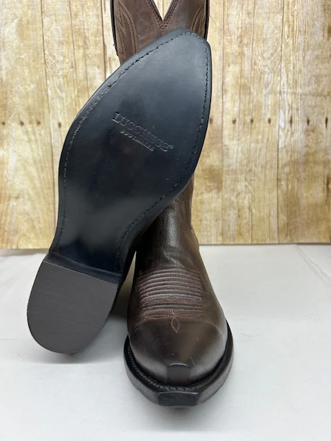 Lucchese - Corbin Chocolate Burnished Mad Dog Goat - Image 4
