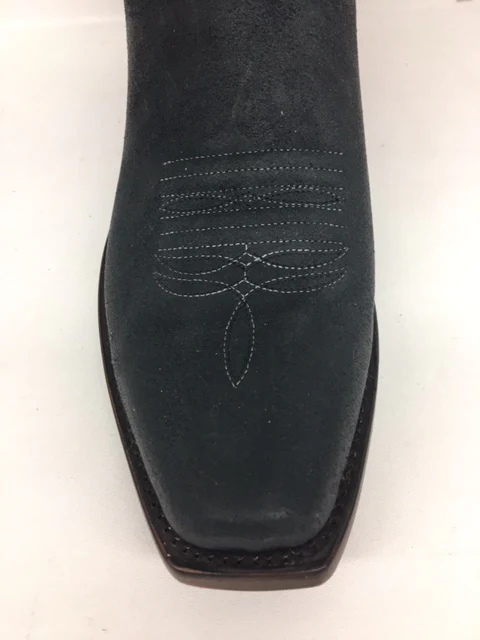 Lucchese - M3435.74 Black Suede/Blue Cowhide - Image 3