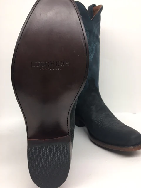 Lucchese - M3435.74 Black Suede/Blue Cowhide - Image 5